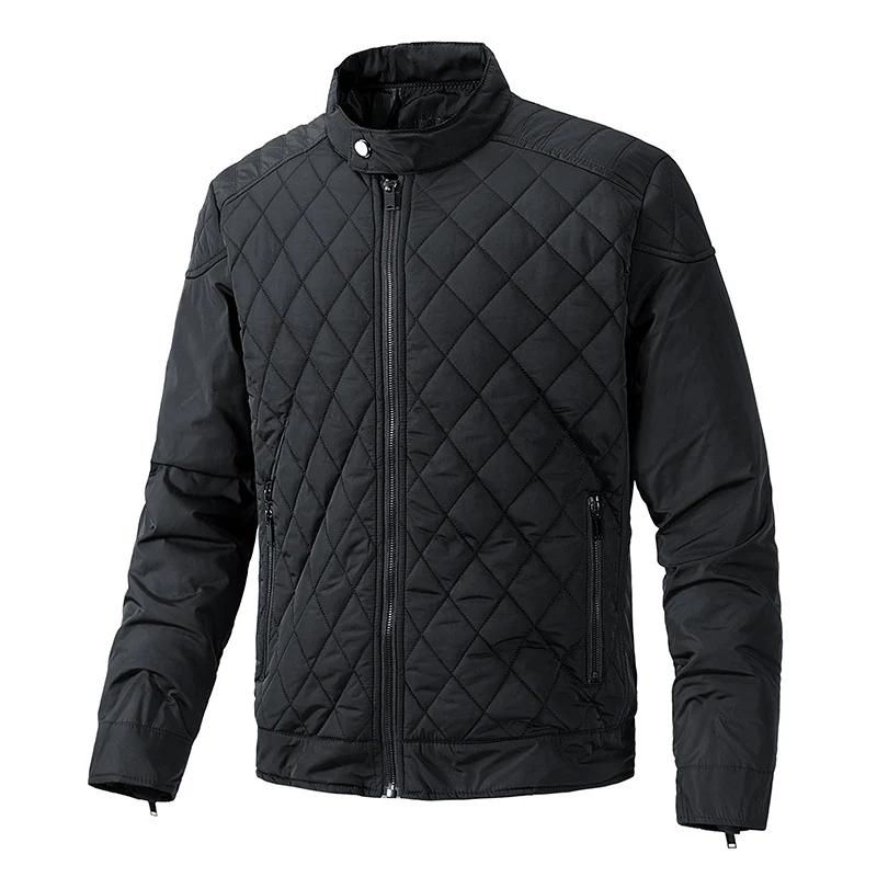 Herren gesteppte leichte Thermojacke mit Stehkragen und Reißverschluss Nord Taschen