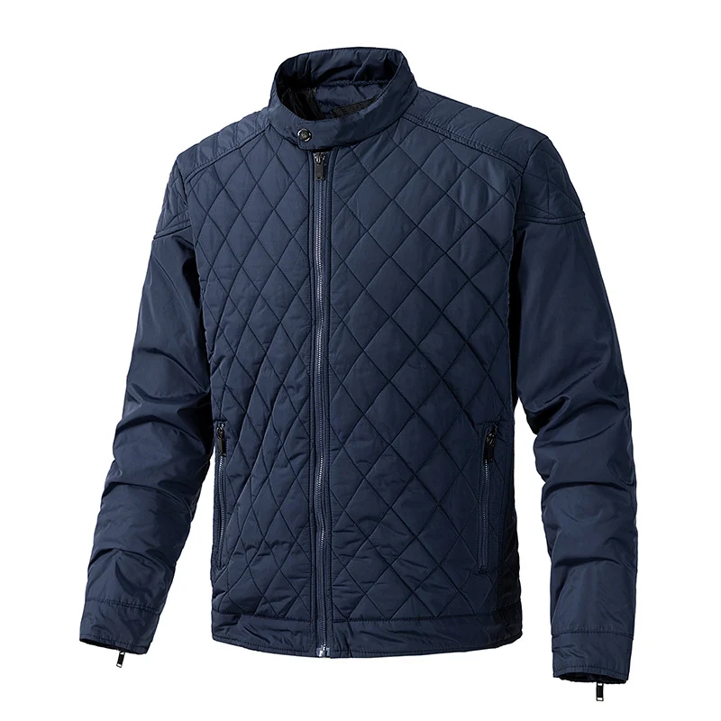 Herren gesteppte leichte Thermojacke mit Stehkragen und Reißverschluss Nord Taschen