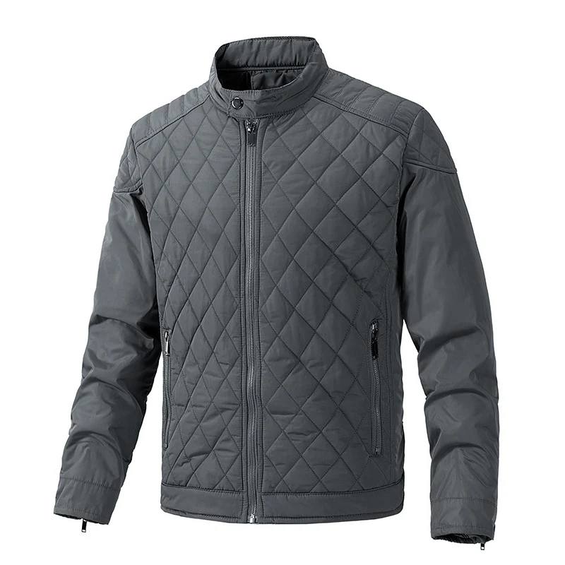 Herren gesteppte leichte Thermojacke mit Stehkragen und Reißverschluss Nord Taschen