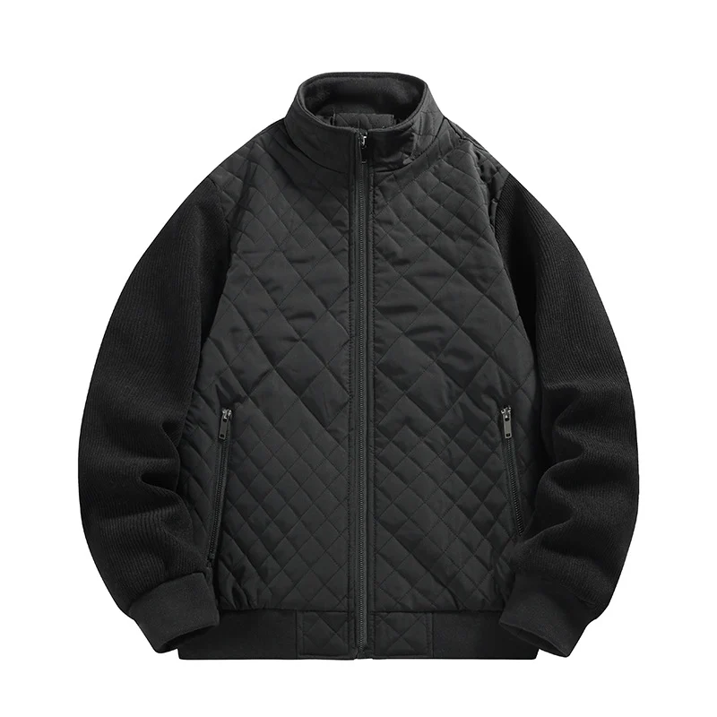 Herren gesteppte Hybridjacke mit Stehkragen und Strickärmeln Nord Taschen