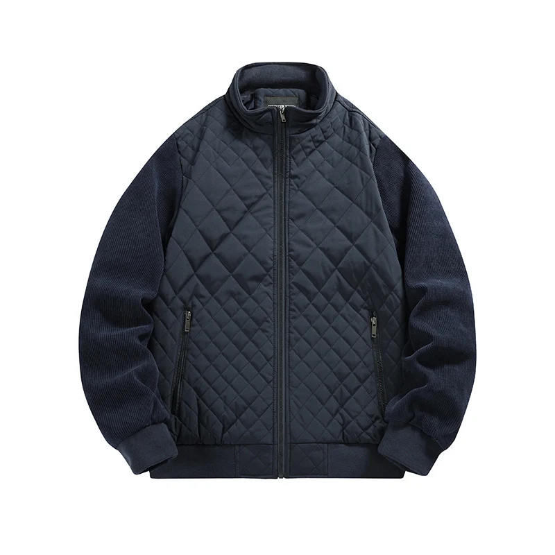 Herren gesteppte Hybridjacke mit Stehkragen und Strickärmeln Nord Taschen