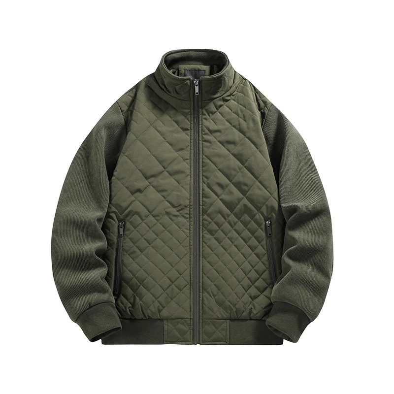 Herren gesteppte Hybridjacke mit Stehkragen und Strickärmeln Nord Taschen