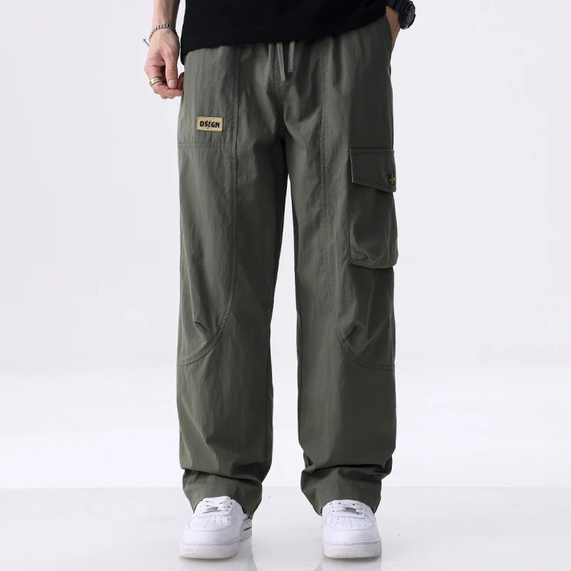 Herren Weite Utility-Cargohose aus Baumwollmix mit Kordelzugbund und aufgesetzten Klappentaschen Nord Taschen