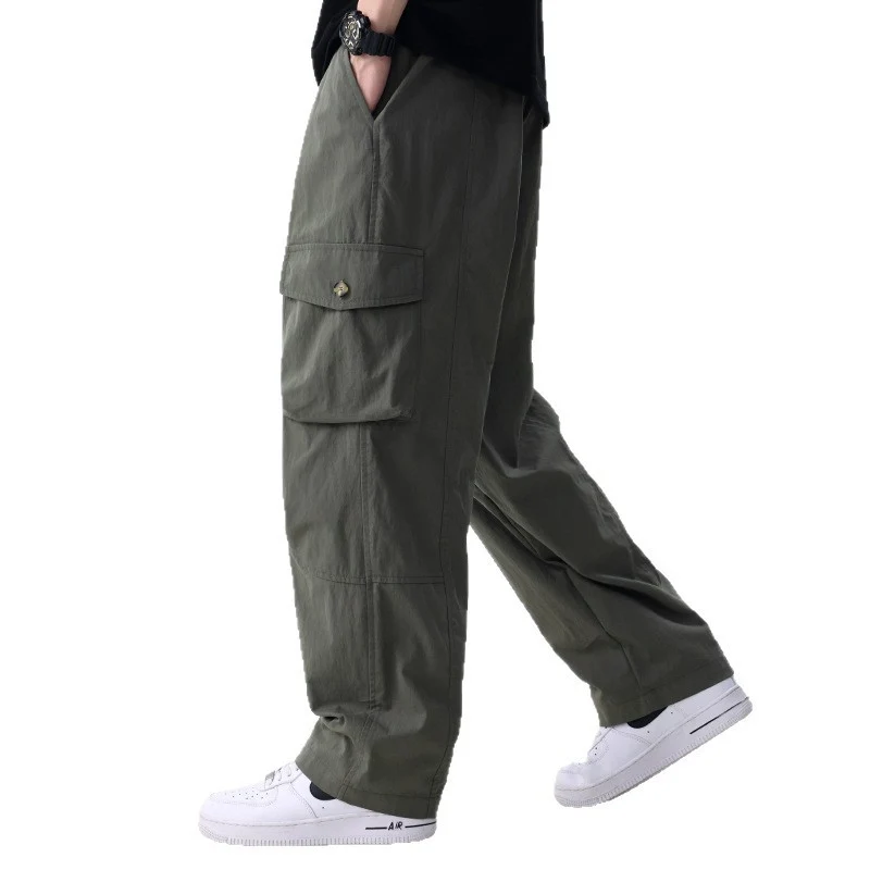 Herren Weite Utility-Cargohose aus Baumwollmix mit Kordelzugbund und aufgesetzten Klappentaschen Nord Taschen