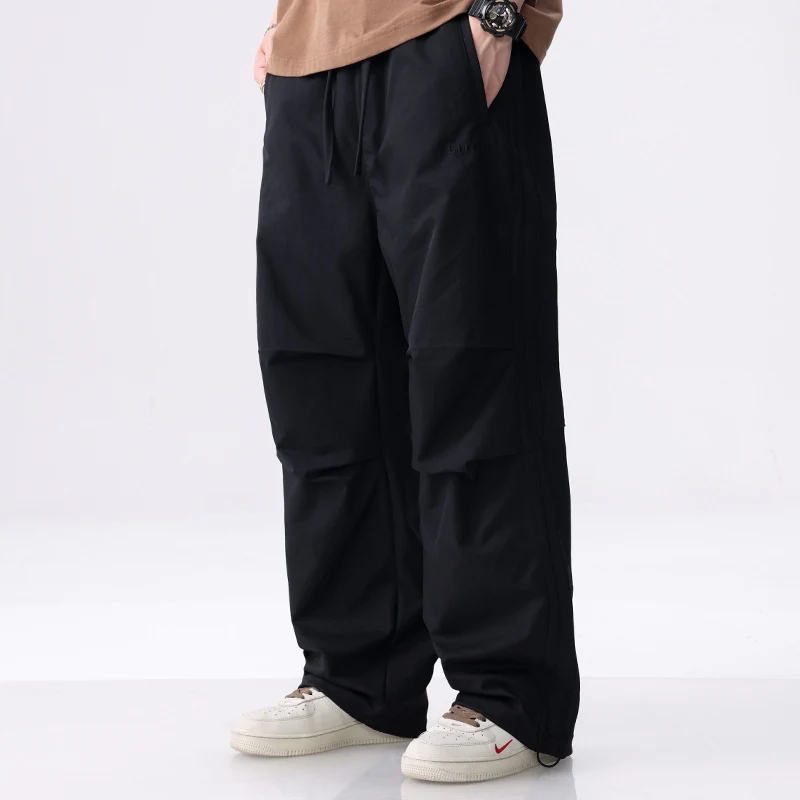 Herren Weite Cargo-Hose mit Tunnelzug, Knie-Panels und seitlichen Zierstreifen Nord Taschen