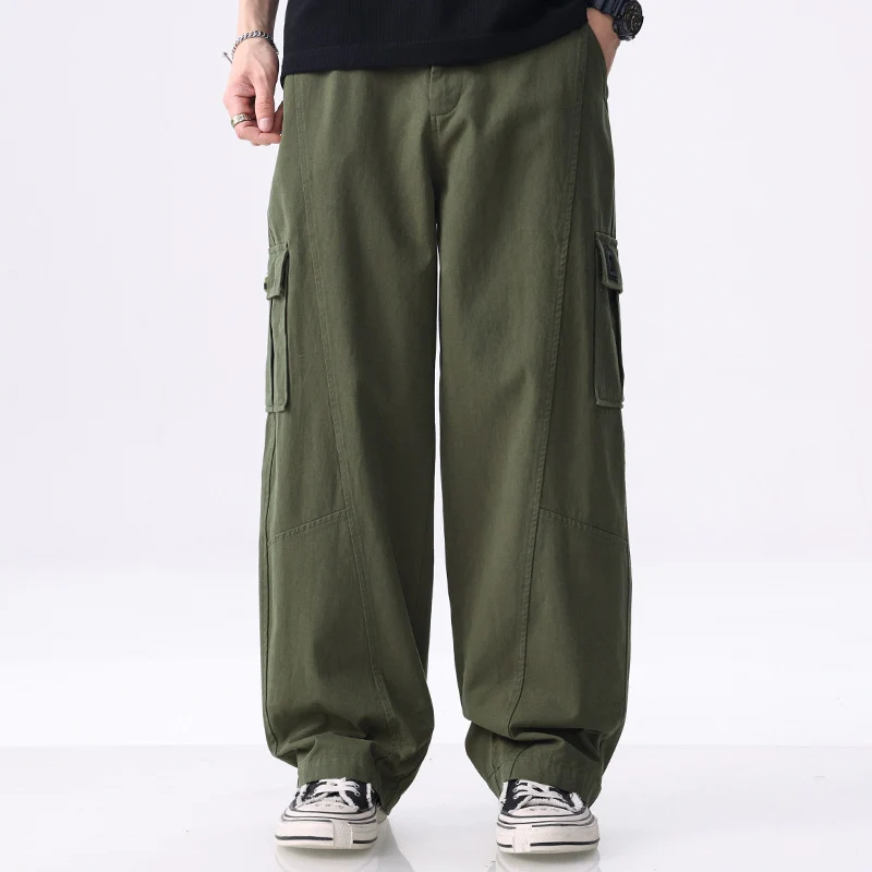 Herren weit geschnittene Baumwoll-Cargohose mit aufgesetzten Beintaschen und Relaxed-Fit Nord Taschen