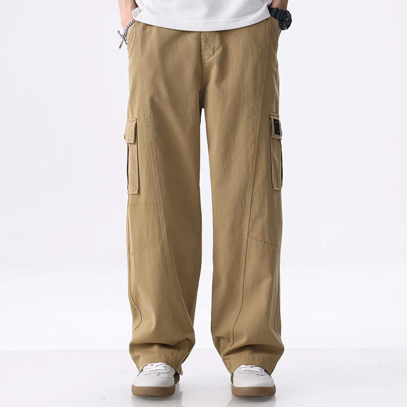 Herren weit geschnittene Baumwoll-Cargohose mit aufgesetzten Beintaschen und Relaxed-Fit Nord Taschen