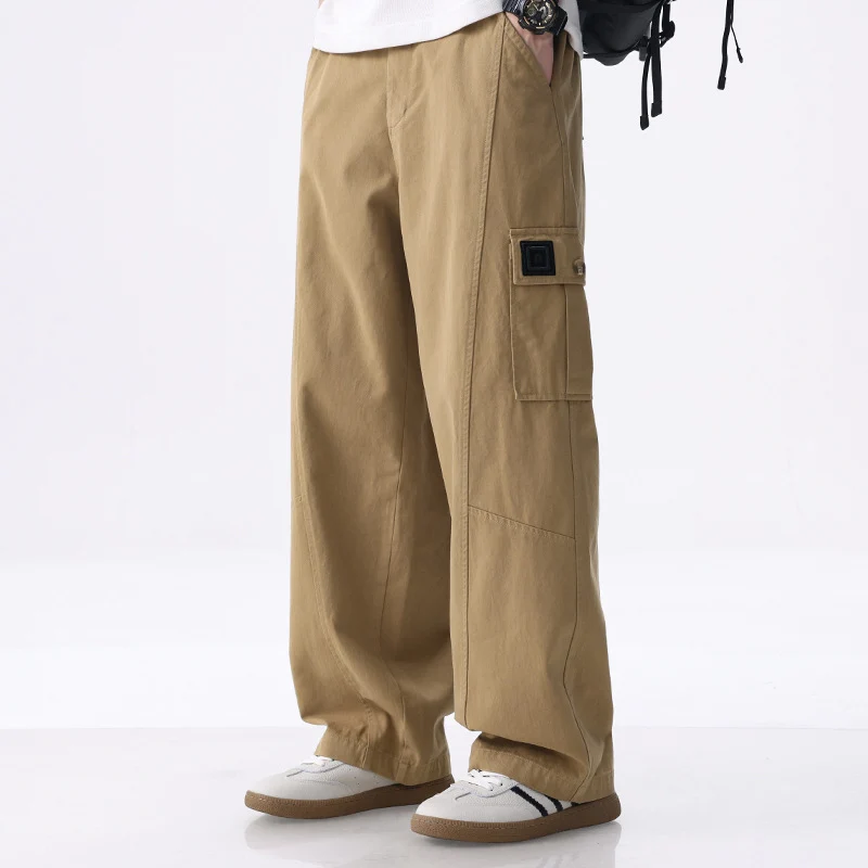 Herren weit geschnittene Baumwoll-Cargohose mit aufgesetzten Beintaschen und Relaxed-Fit Nord Taschen