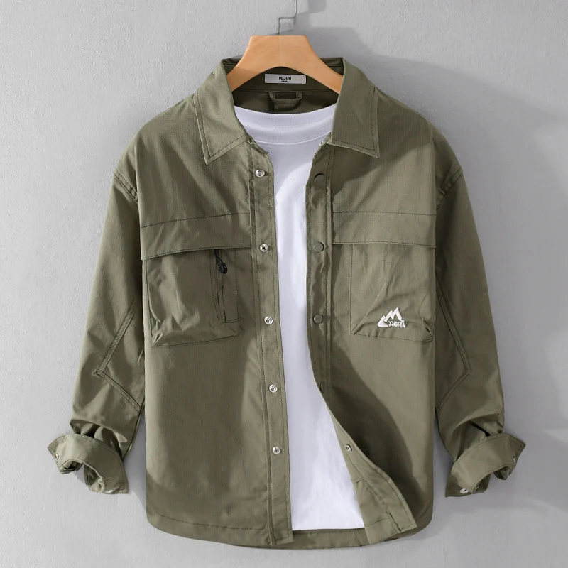 Herren Utility-Overshirt im Field-Stil mit Druckknopf-Leiste und Doppelbrusttaschen Nord Taschen