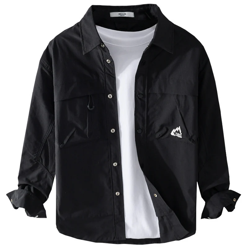 Herren Utility-Overshirt im Field-Stil mit Druckknopf-Leiste und Doppelbrusttaschen Nord Taschen