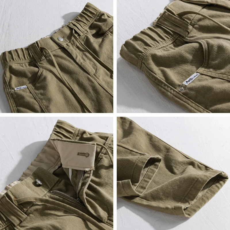 Herren Utility-Cargohose mit elastischem Bund, Tunnelzug und aufgesetzten Taschen Nord Taschen