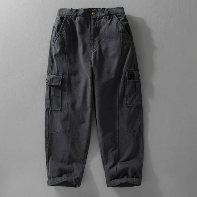 Herren Utility-Cargo-Hose aus Baumwoll-Twill mit aufgesetzten Beintaschen und relaxed Tapered Fit Nord Taschen