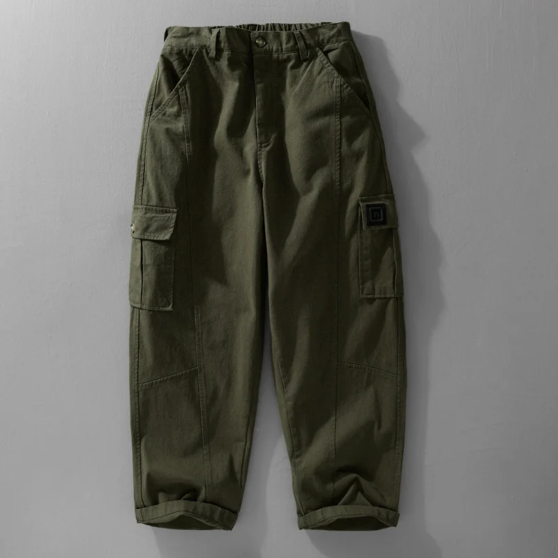 Herren Utility-Cargo-Hose aus Baumwoll-Twill mit aufgesetzten Beintaschen und relaxed Tapered Fit Nord Taschen