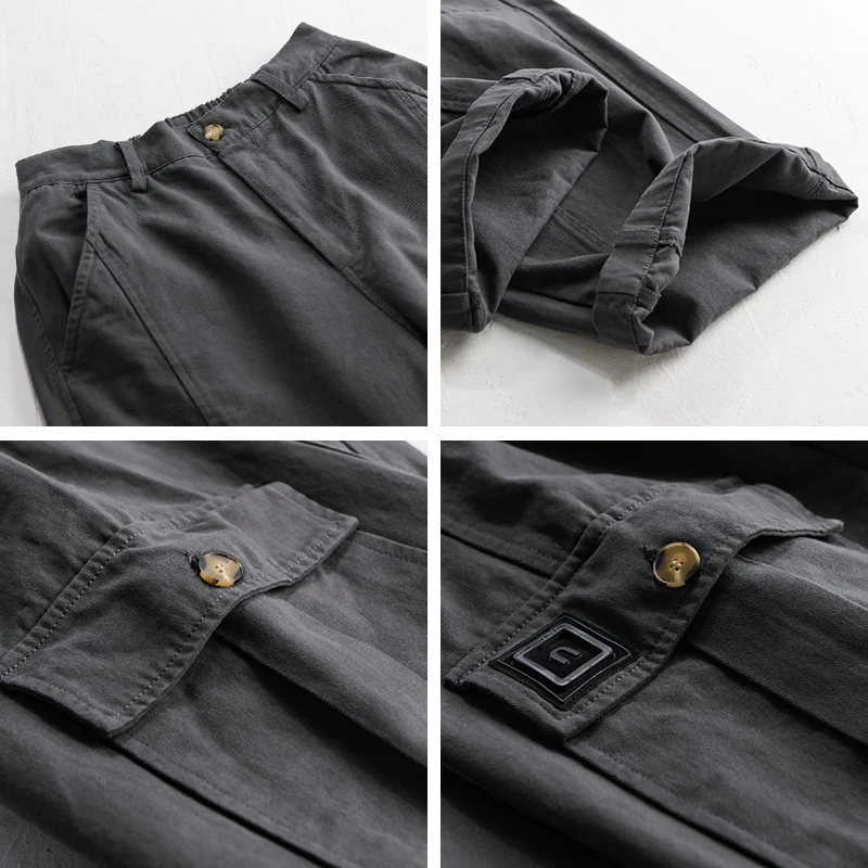 Herren Utility-Cargo-Hose aus Baumwoll-Twill mit aufgesetzten Beintaschen und relaxed Tapered Fit Nord Taschen