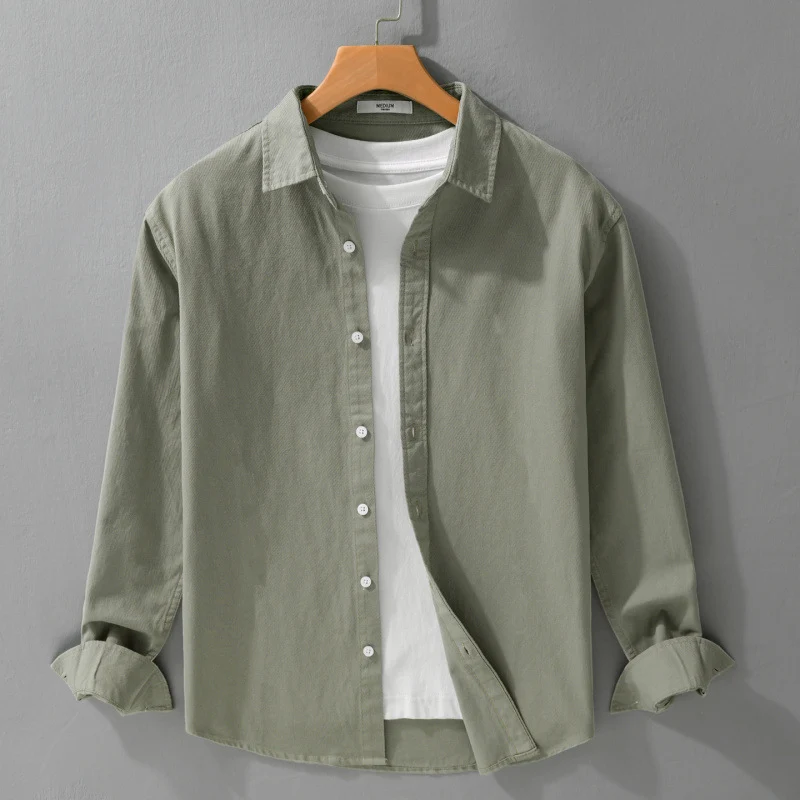 Herren Texturiertes Baumwoll-Hemdjacken-Overshirt im Relaxed-Fit mit Kentkragen Nord Taschen