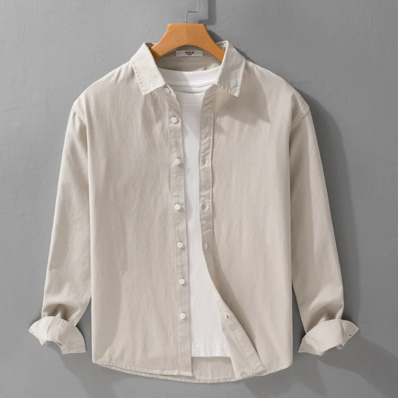 Herren Texturiertes Baumwoll-Hemdjacken-Overshirt im Relaxed-Fit mit Kentkragen Nord Taschen