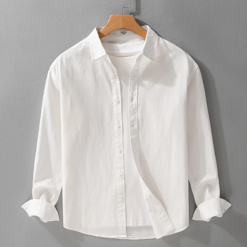 Herren Texturiertes Baumwoll-Hemdjacken-Overshirt im Relaxed-Fit mit Kentkragen Nord Taschen