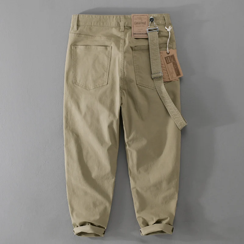 Herren Tapered-Chinohose mit abnehmbarem Gurt, hohem Bund und gekrempeltem Saum Nord Taschen