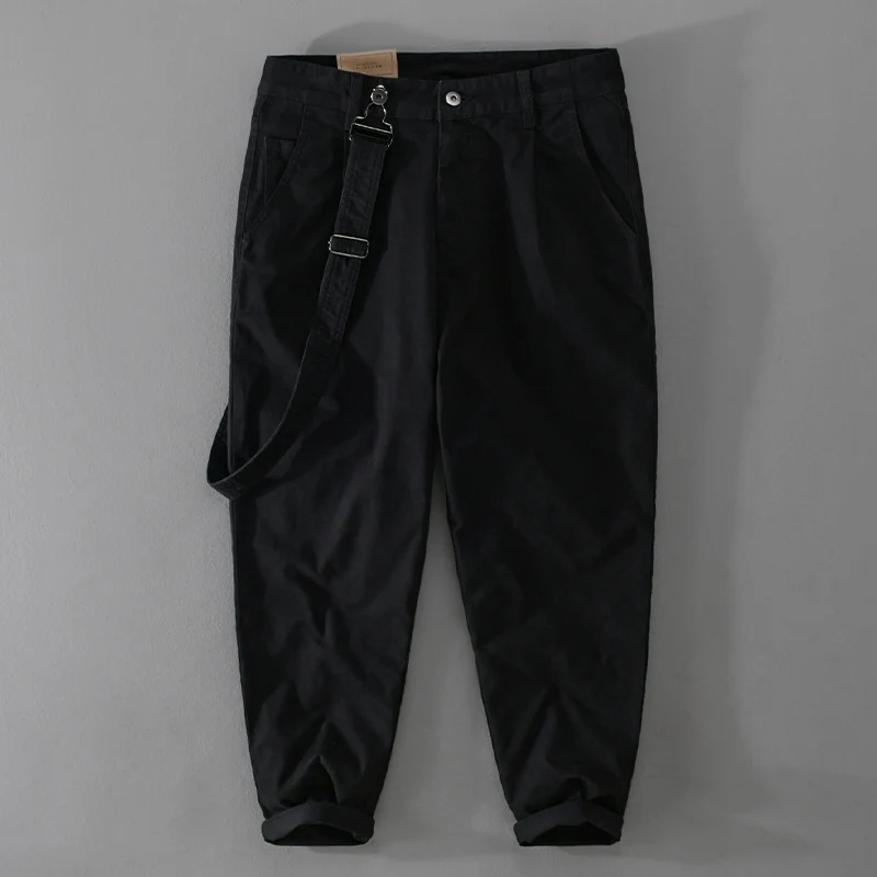 Herren Tapered-Chinohose mit abnehmbarem Gurt, hohem Bund und gekrempeltem Saum Nord Taschen