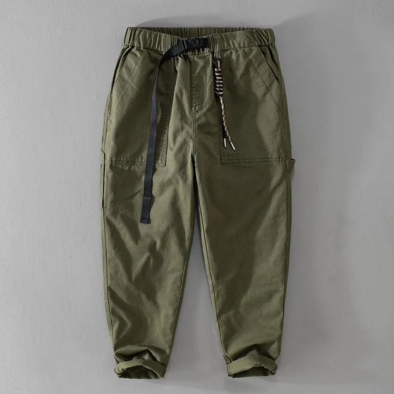 Herren Tapered-Cargohose im Utility-Stil mit gekrempeltem Saum und elastischem Bund Nord Taschen