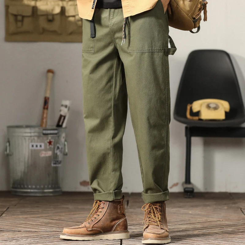 Herren Tapered-Cargohose im Utility-Stil mit gekrempeltem Saum und elastischem Bund Nord Taschen