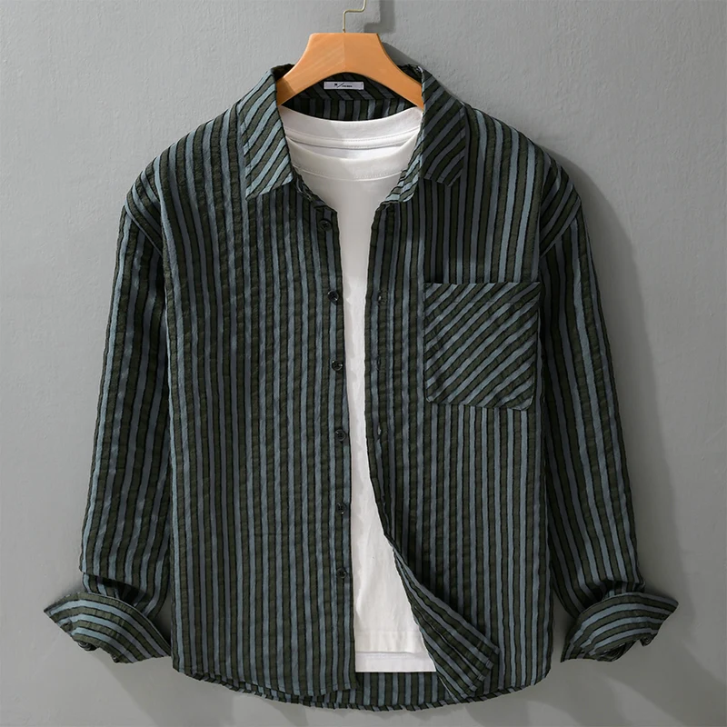Herren Strukturierter Cord-Overshirt im Relaxed-Fit mit aufgesetzter Brusttasche Nord Taschen