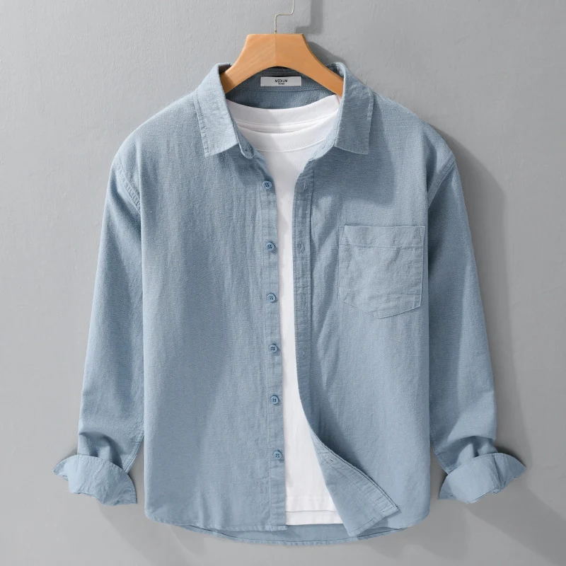 Herren Soft‑Touch Baumwollmix Overshirt im Layering‑Look mit Brusttasche Nord Taschen