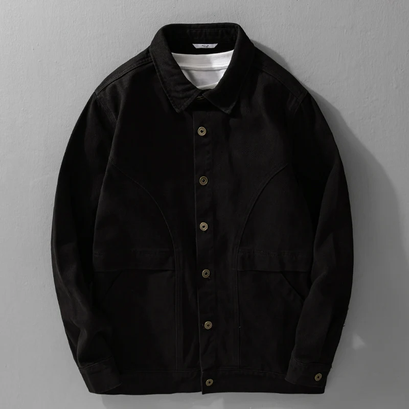 Herren robuste Canvas-Workerjacke mit Fronttaschen und markanten Ziernähten Nord Taschen