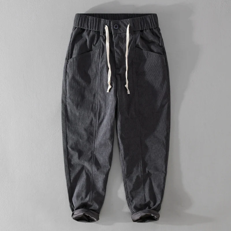Herren Relaxte Cordhose mit elastischem Kordelbund, Kordelzug und konischem Bein Nord Taschen