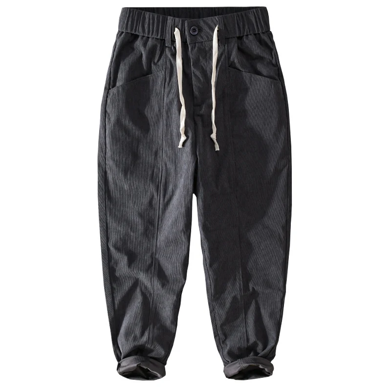 Herren Relaxte Cordhose mit elastischem Kordelbund, Kordelzug und konischem Bein Nord Taschen