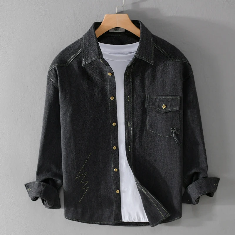 Herren Relaxed-Overshirt aus Baumwoll-Twill mit aufgesetzter Brusttasche Nord Taschen
