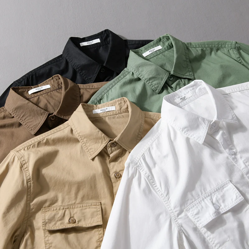 Herren Pflegeleichtes Baumwoll-Utility-Overshirt mit Doppel‑Brusttaschen und entspanntem Saum Nord Taschen