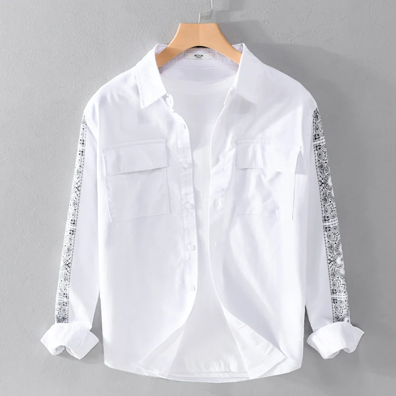 Herren Overshirt mit Bandana-Ärmeln, Brustklappen und relaxed Fit Nord Taschen