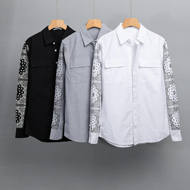 Herren Overshirt mit Bandana-Ärmeln, Brustklappen und relaxed Fit Nord Taschen
