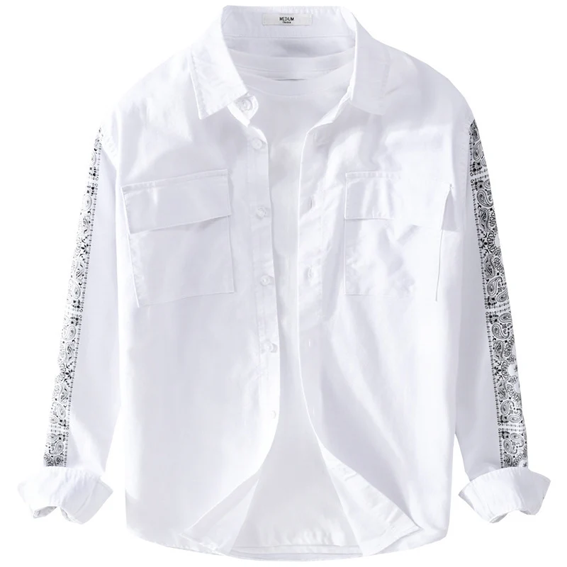 Herren Overshirt mit Bandana-Ärmeln, Brustklappen und relaxed Fit Nord Taschen
