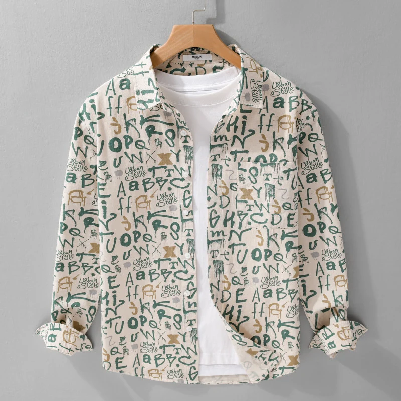 Herren Overshirt im urbanen Graffiti-Letterprint aus Baumwollmix Nord Taschen