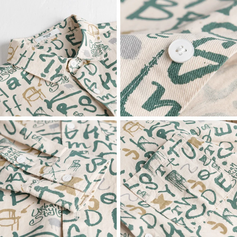 Herren Overshirt im urbanen Graffiti-Letterprint aus Baumwollmix Nord Taschen