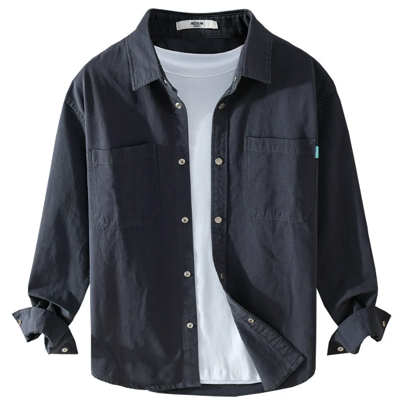Herren Overshirt im Hemdjacken‑Stil aus leichter Baumwollmischung mit Druckknopf‑Leiste und aufgesetzten Brusttaschen Nord Taschen