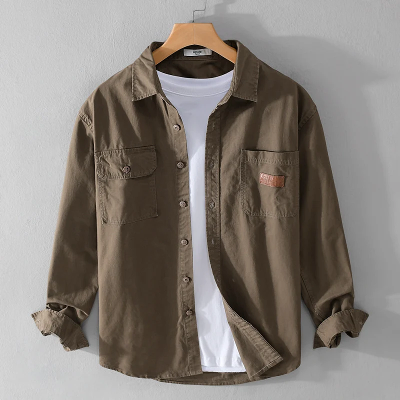 Herren Overshirt-Hemdjacke im Utility-Stil mit Brusttaschen Nord Taschen