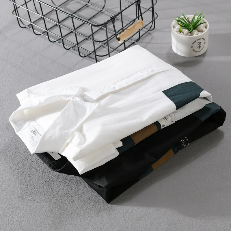 Herren Overshirt-Hemd mit geometrischem Patch-Design und Relaxed-Fit Nord Taschen