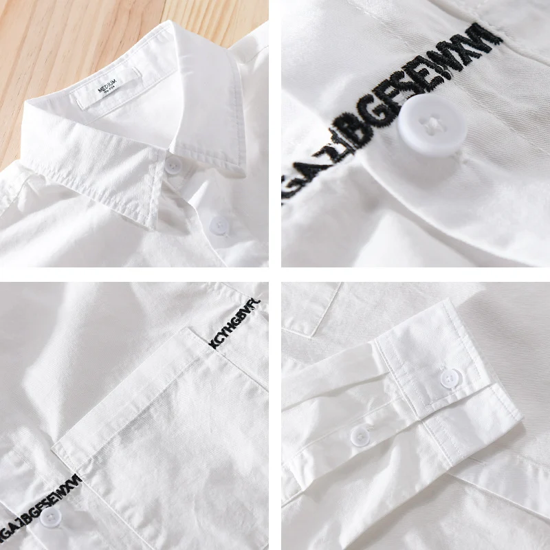 Herren Langarm-Hemd im Overshirt-Stil mit eingearbeitetem Schriftband und Brusttasche Nord Taschen