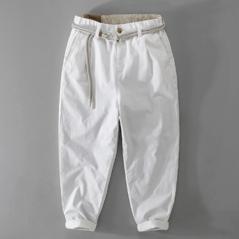 Herren Kordelbund-Tapered-Hose aus Baumwollmix mit elastischem Bund und konischem Bein Nord Taschen