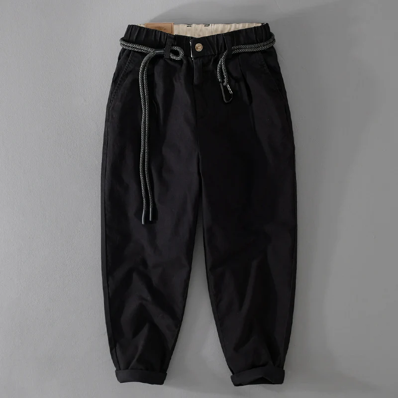 Herren Kordelbund-Tapered-Hose aus Baumwollmix mit elastischem Bund und konischem Bein Nord Taschen