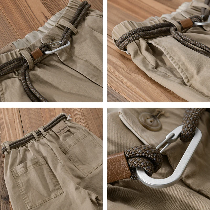 Herren Kordelbund-Tapered-Hose aus Baumwollmix mit elastischem Bund und konischem Bein Nord Taschen