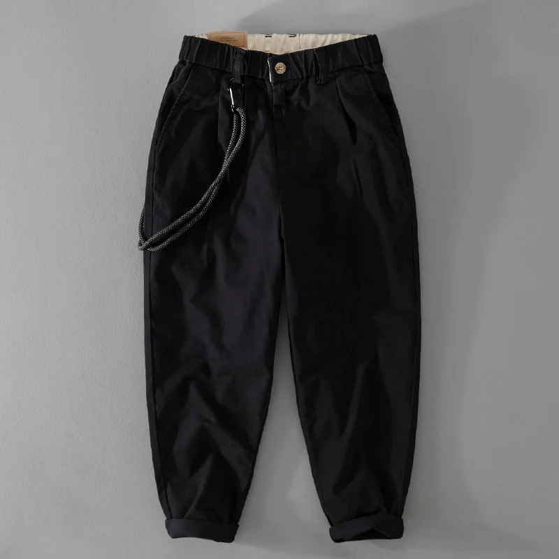 Herren Kordelbund-Tapered-Hose aus Baumwollmix mit elastischem Bund und konischem Bein Nord Taschen