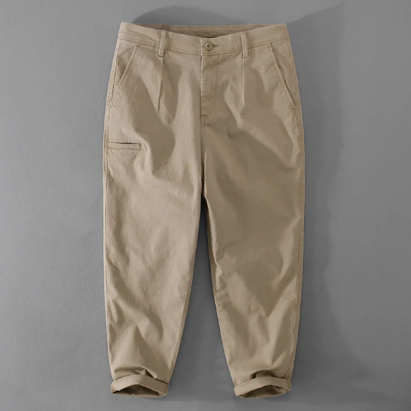Herren Konische Baumwoll-Chino mit Cargo-Tasche und gekrempeltem Saum Nord Taschen