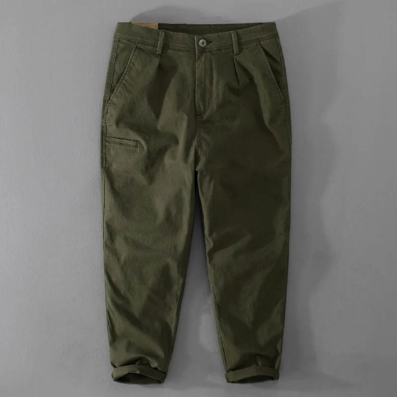 Herren Konische Baumwoll-Chino mit Cargo-Tasche und gekrempeltem Saum Nord Taschen