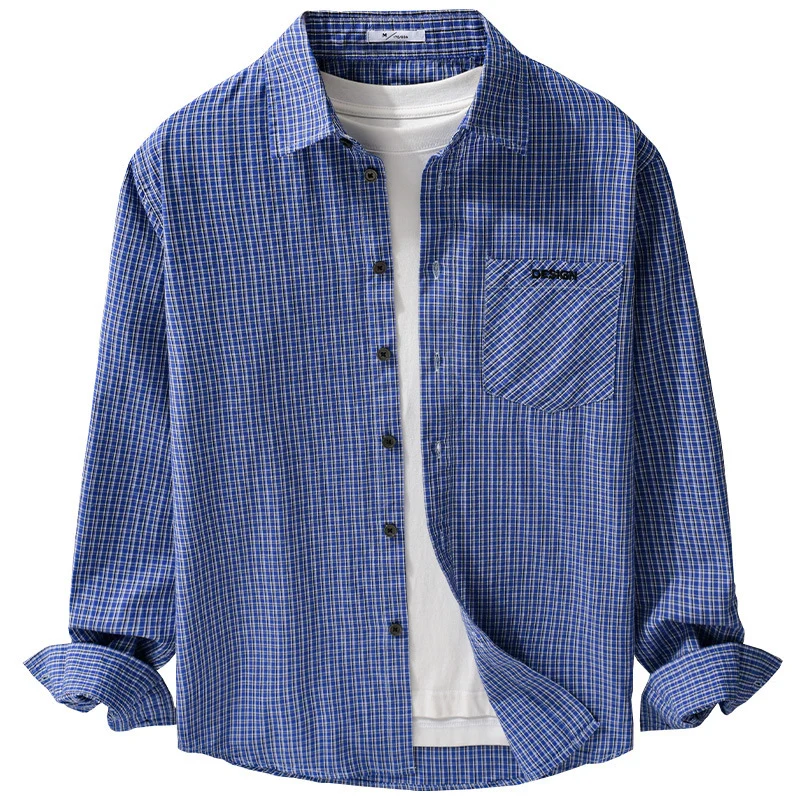 Herren Karo-Layering-Hemd im Overshirt-Stil aus weichem Baumwollpopeline Nord Taschen
