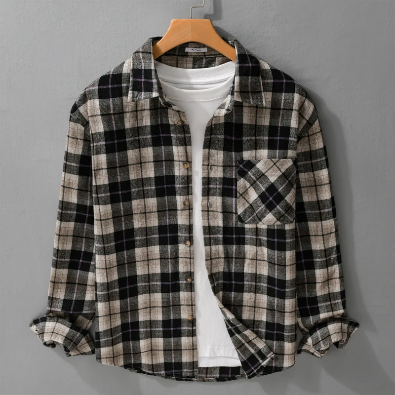 Herren Karo‑Flanell Überhemd Nord Taschen