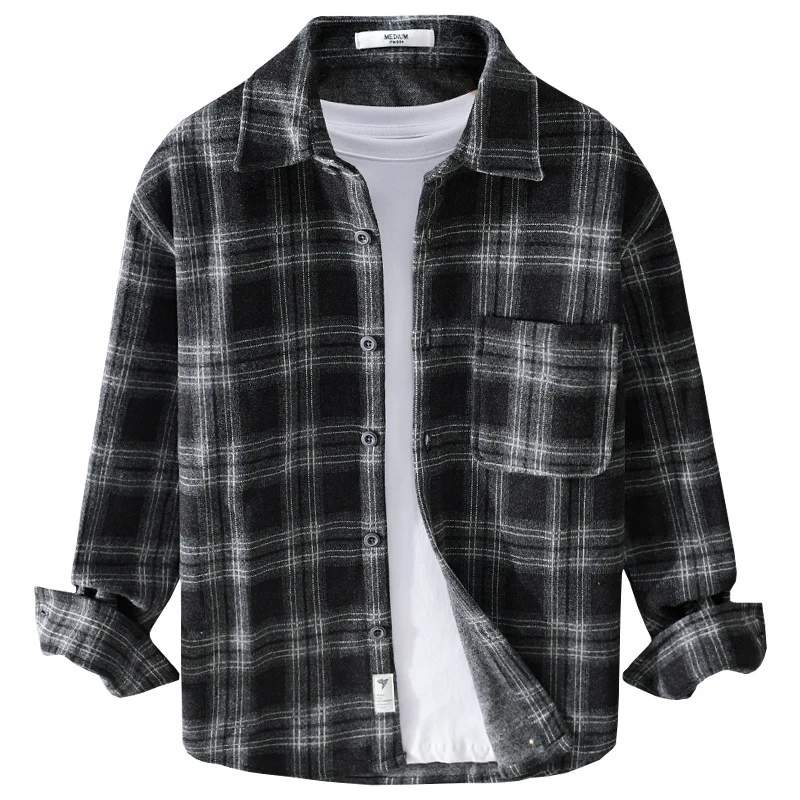 Herren Karo-Flanell-Overshirt mit Brusttasche und Relaxed-Fit Nord Taschen
